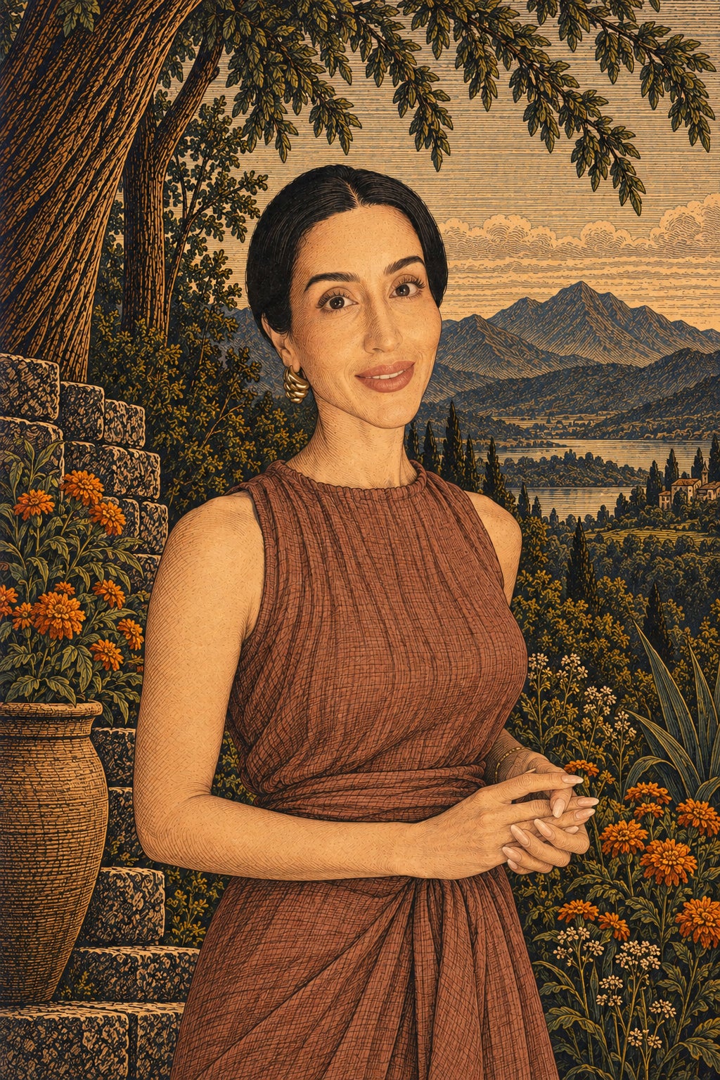 Barbie Beltran, engraved portrait