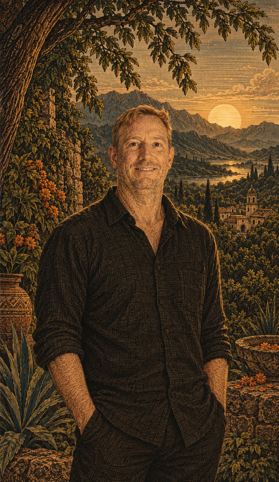 Bradley Roulier, engraved portrait