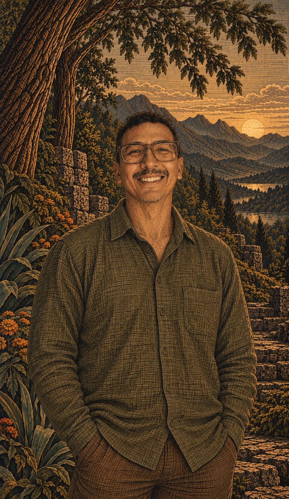 Jose Guerero, engraved portrait