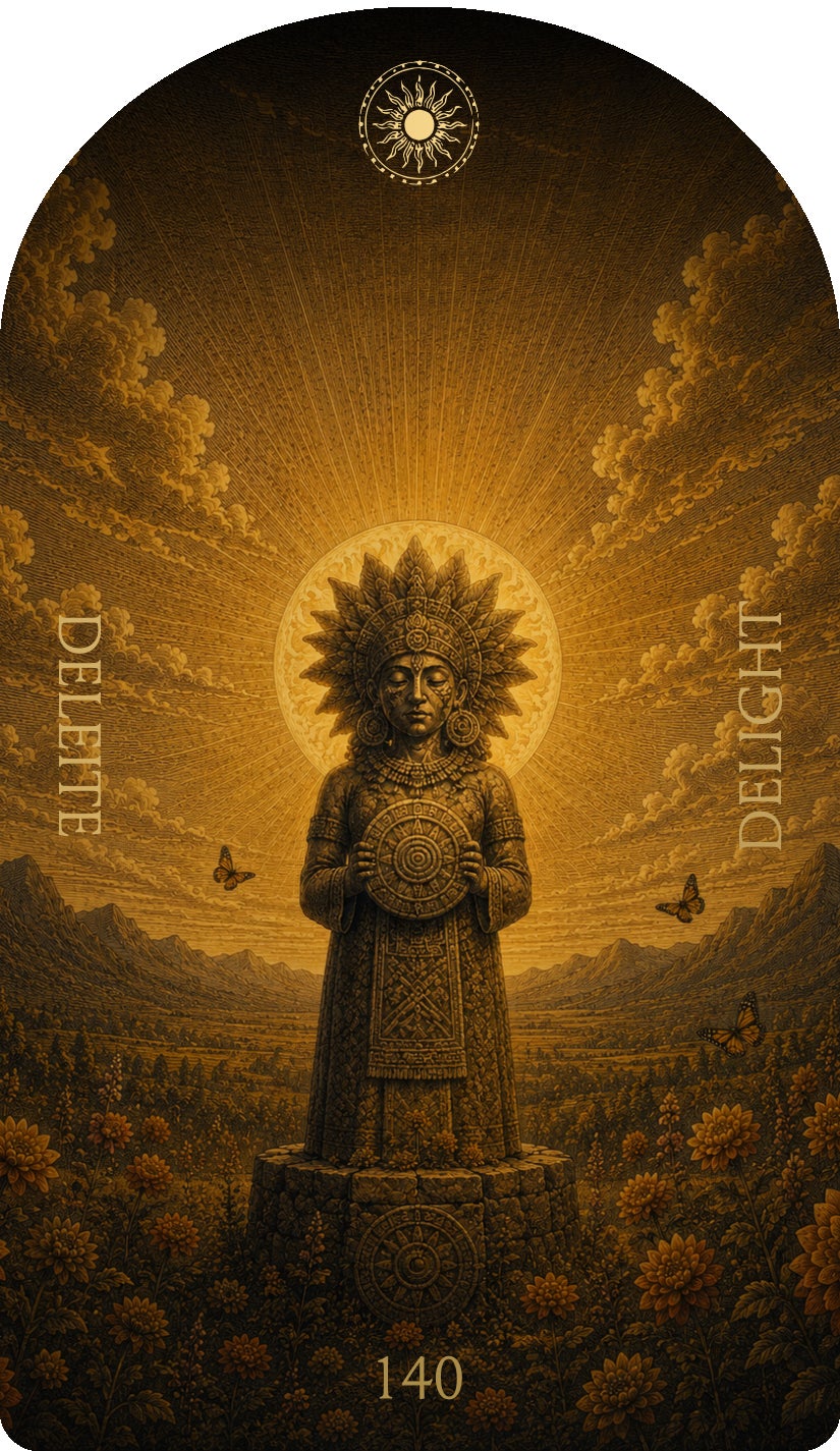 Delight (Deleite), card 140 — an Enjoy card from the Flower & Song Oracle
