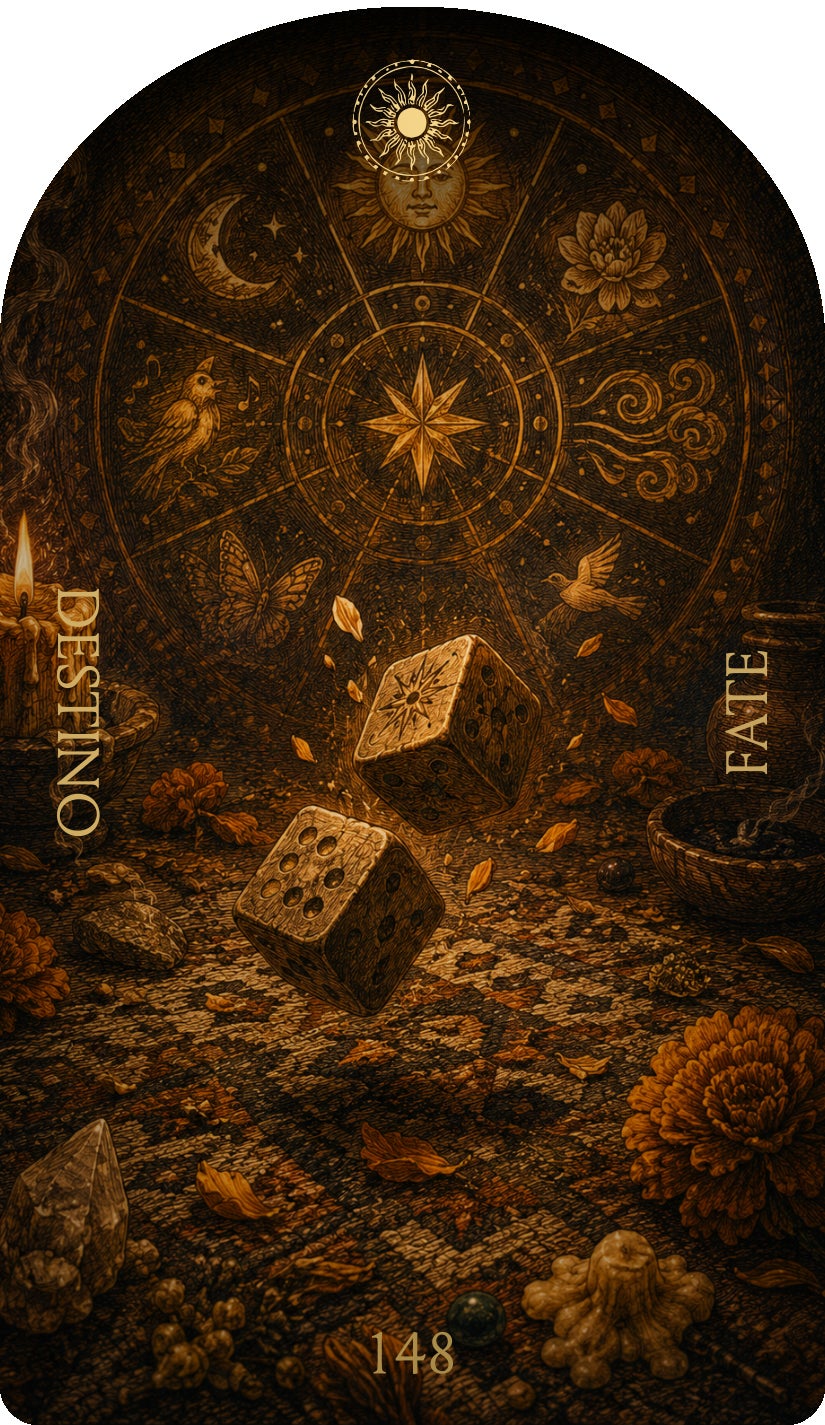 Fate (Destino), card 148 — an Enjoy card from the Flower & Song Oracle