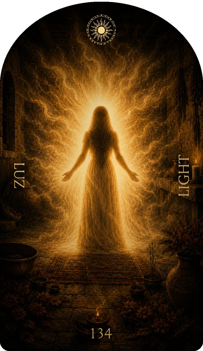 Light (Luz), card 134 — an Enjoy card from the Flower & Song Oracle