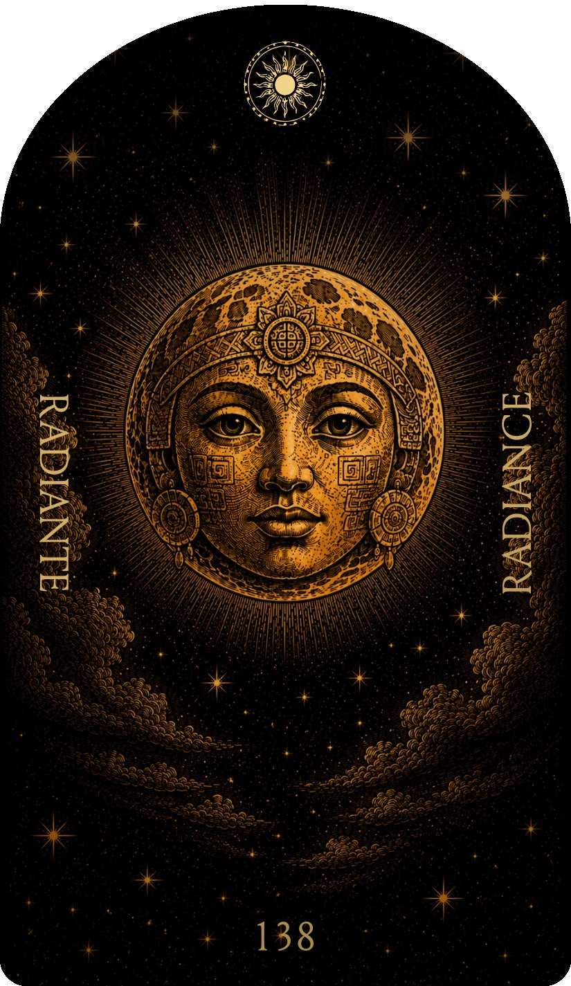 Radiance (Radiante), card 138 — an Enjoy card from the Flower & Song Oracle