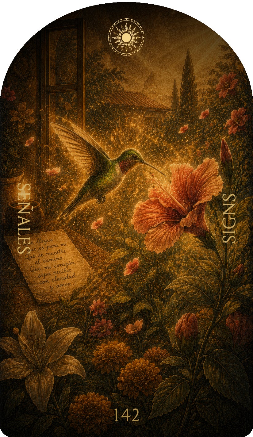 Signs (Señales), card 142 — an Enjoy card from the Flower & Song Oracle
