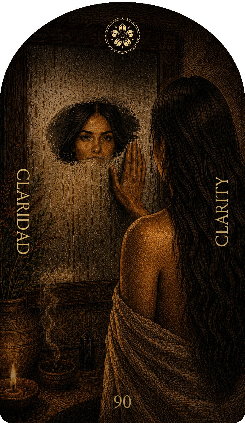 Claridad, carta 90: una carta del camino Focus del oráculo Flower & Song