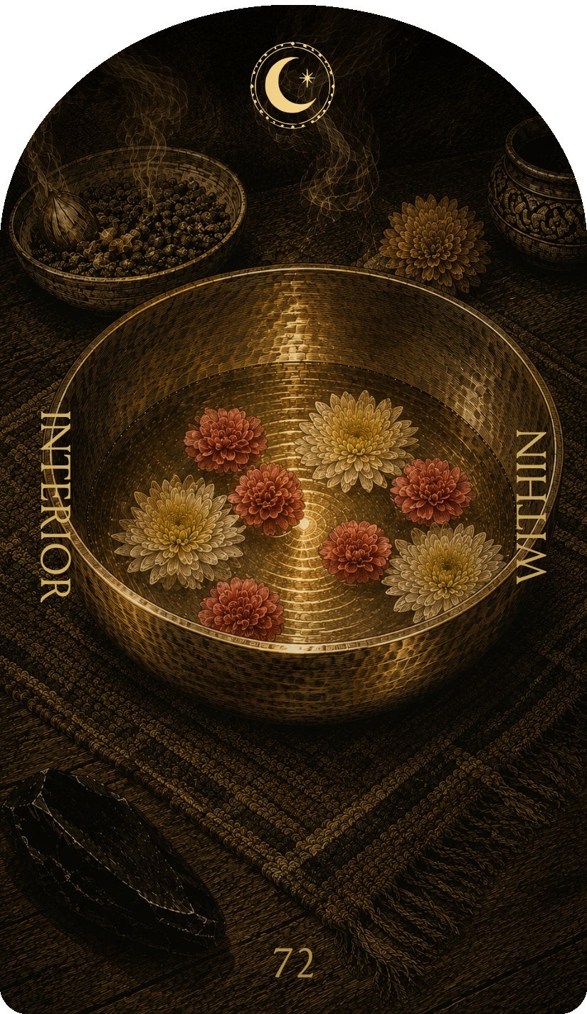 Within (Interior), card 72 — a Rest card from the Flower & Song Oracle